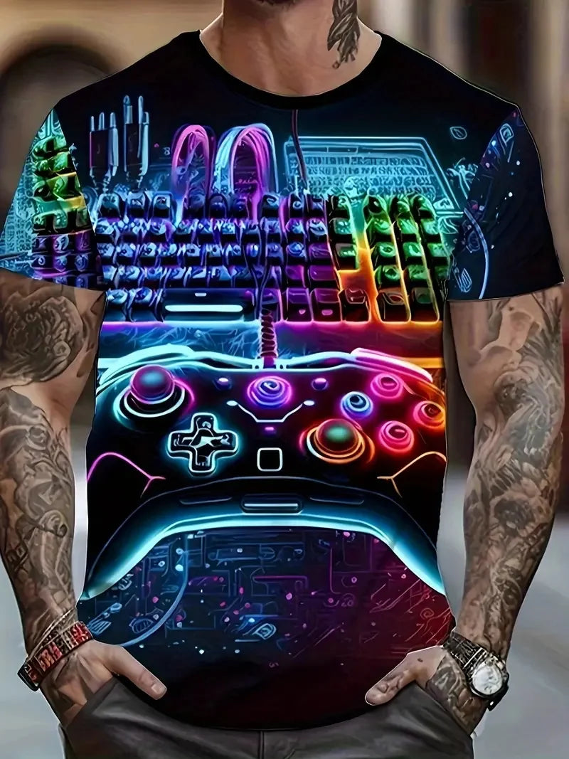 Men’s Casual Printed Gamer T-Shirt