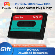Playnite Portable Gaming HDD Game Console with 44 AAA Games For PS4/PS3/PS2/WiiU 500G Game Hard Drive Support Windows PC/Laptop