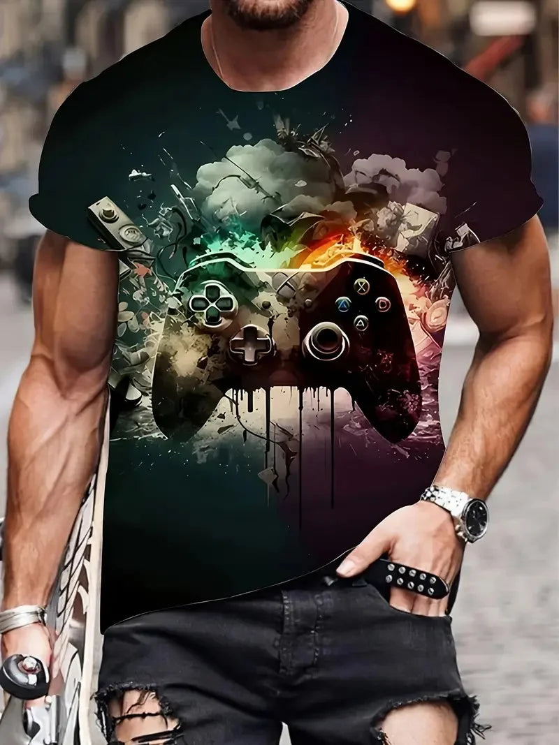 Men’s Casual Printed Gamer T-Shirt