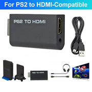 1080P PS2 to HDMI-compatible Converter Adapter PlayStation 2 to HDMI Games Video Adapter Cable Supports PC All PS2 Display Modes