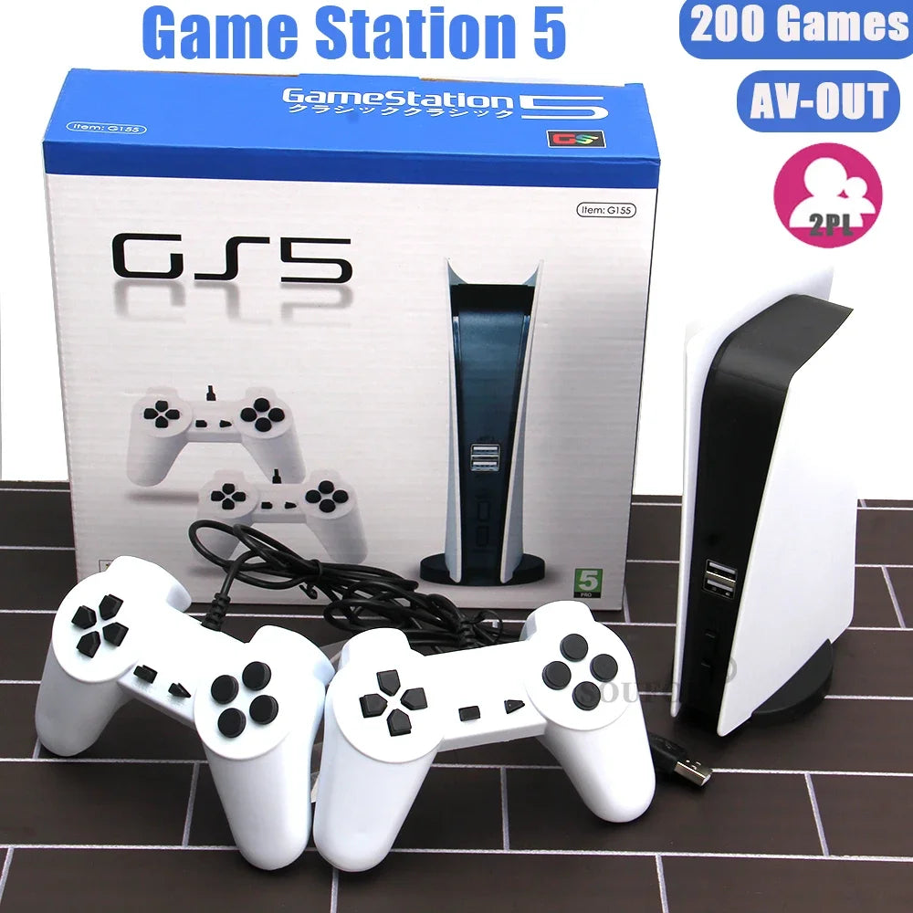 GS5 Game Station 5 Video Game Console With 200 Classic Games 8 Bit TV Consola Retro USB Wired Handheld Two Game Player AV Output