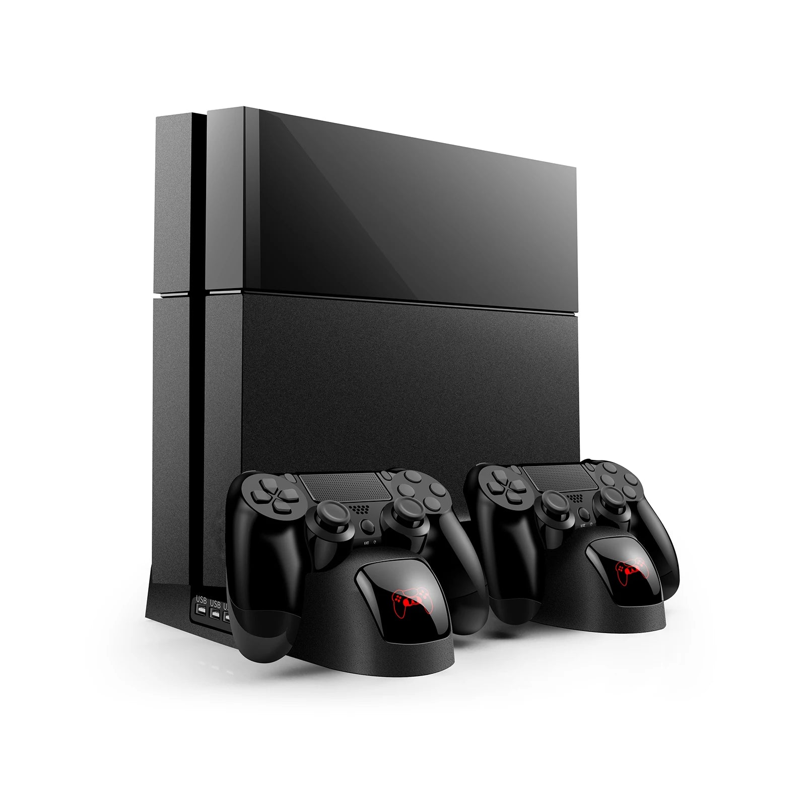 PS4 Stand Cooling Fan Station for Playstation 4/Slim/Pro with Dual Controller EXT Port Charger Dock Station and 10 Game Slots