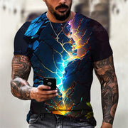 3D Lightning Graphic Men’s T-Shirt